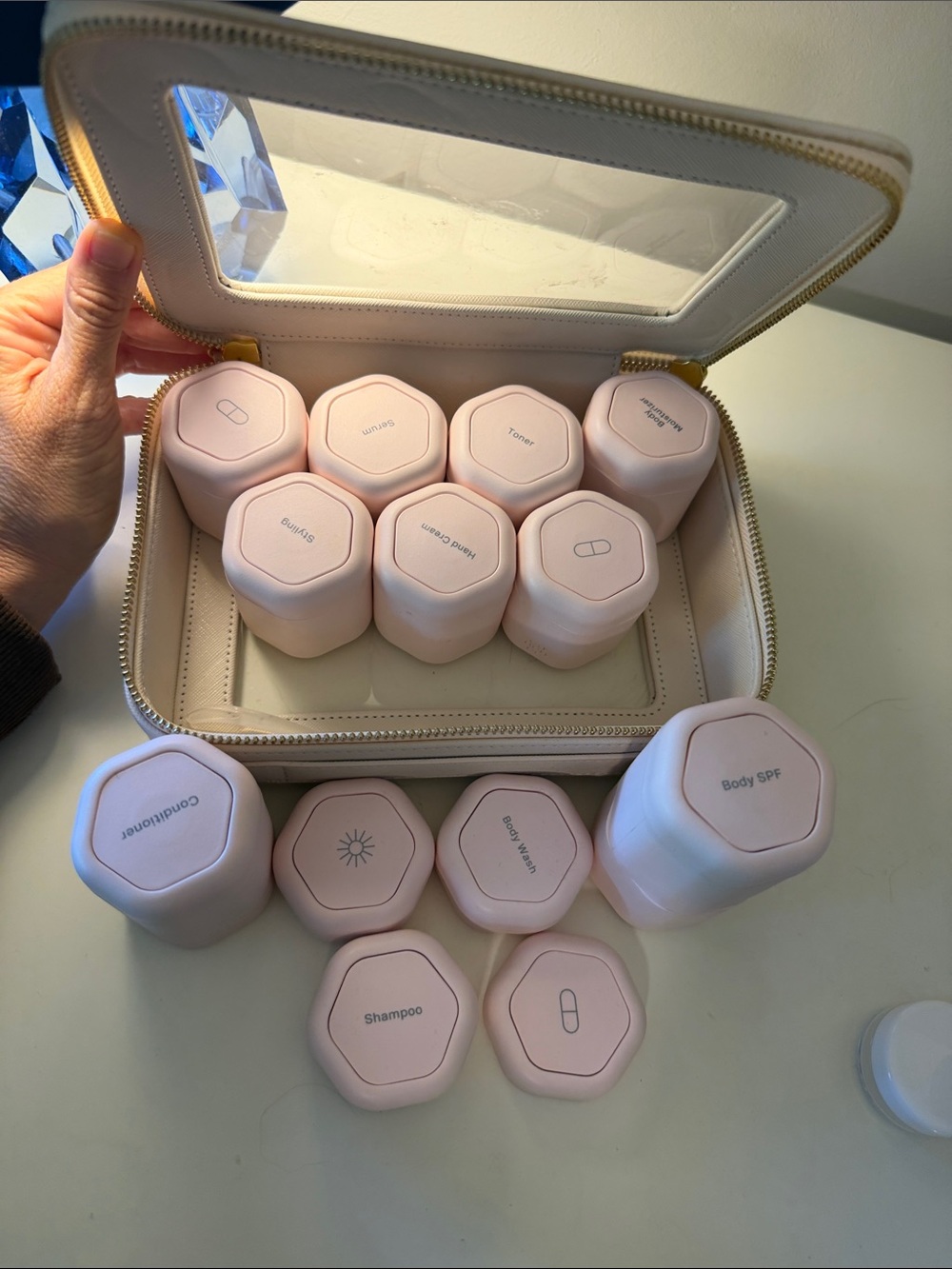 Cadence Capsule System Travel Cosmetic Cream Organizer Set - Pink